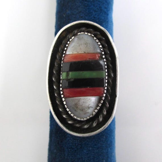 Sterling Silver & Multi-Stone Ring - Vintage Nati… - image 7