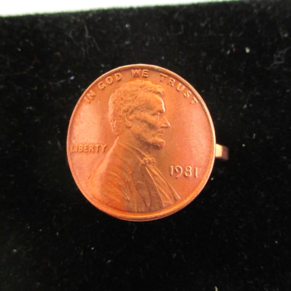 Lincoln Penny Ring - Vintage Handmade, Repurposed One Cent Coin - Choose From Different Sizes