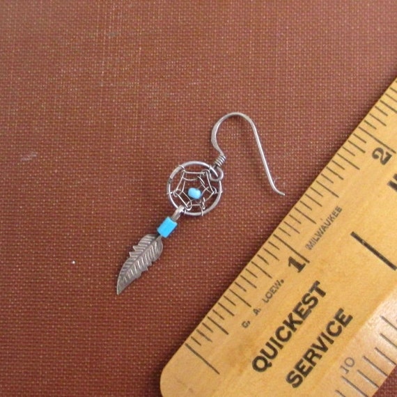 SINGLE Sterling Silver Dangling Feather / Dream C… - image 5
