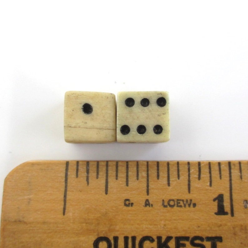 Hand Carved Bone Dice Set Vintage / Antique Very Small 78mm Etsy