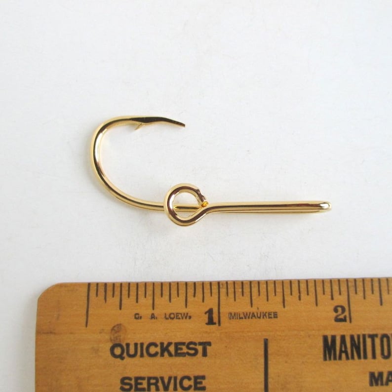 Gold FISH HOOK Tie Bar / Tie Clasp / Tie Clip in Gift Box Etsy