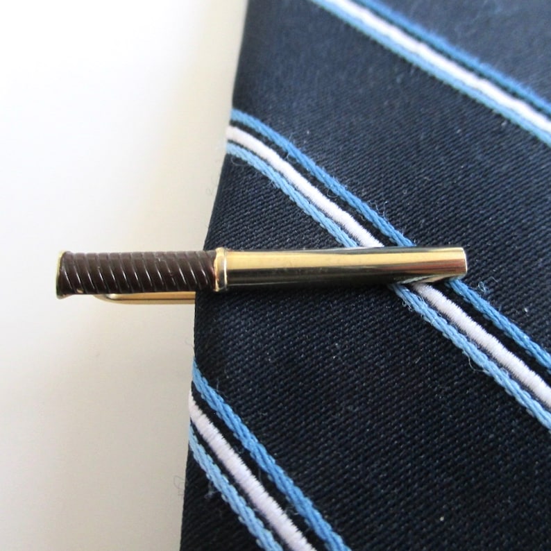 Ancient Axe Tie Bar / Tie Clasp / Tie Clip Vintage Hickok USA, Gold Tone Surface Wear image 3