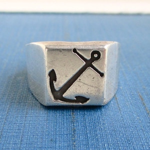 Vintage Silver Us Navy Ring - Etsy