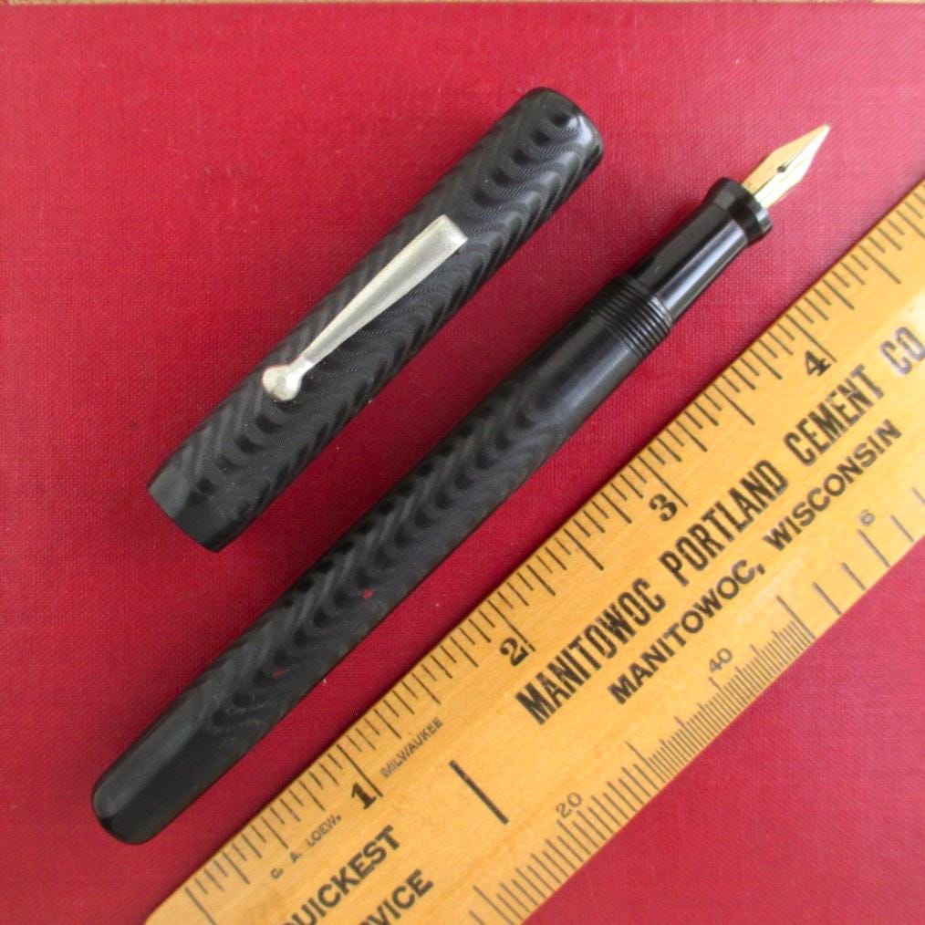 Norfolk Safety Fountain Pen - Rare Vintage Black Hard Rubber Lever