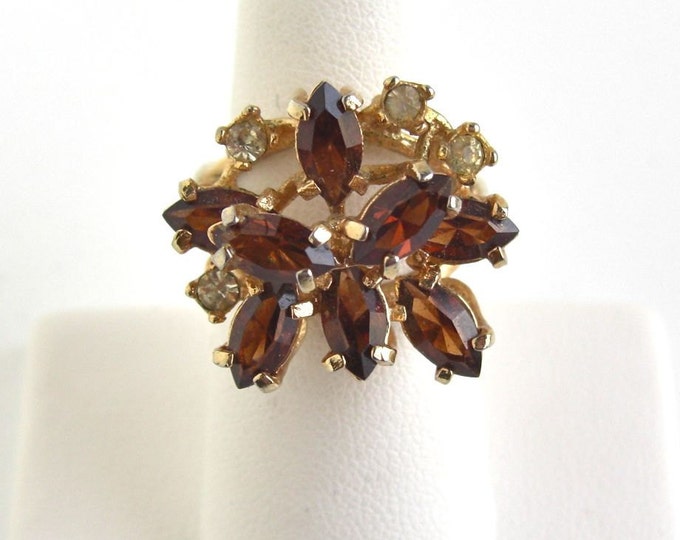 Vintage ESPO Karatclad 18KT HGE Cocktail Ring - Etsy