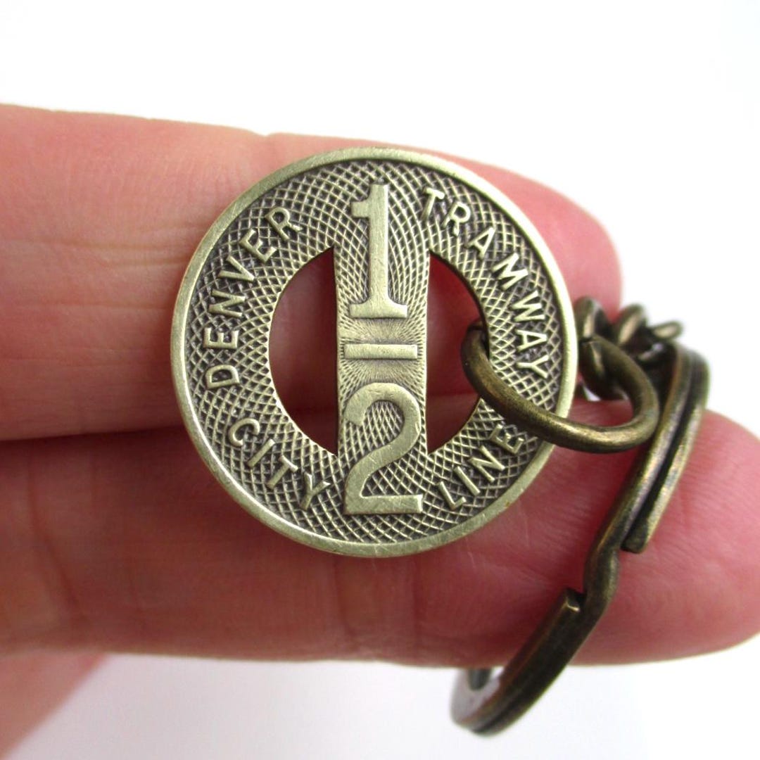 Tramway Keychain Denver City Transit Token Keychain - Repurposed Vintage / Antique ...