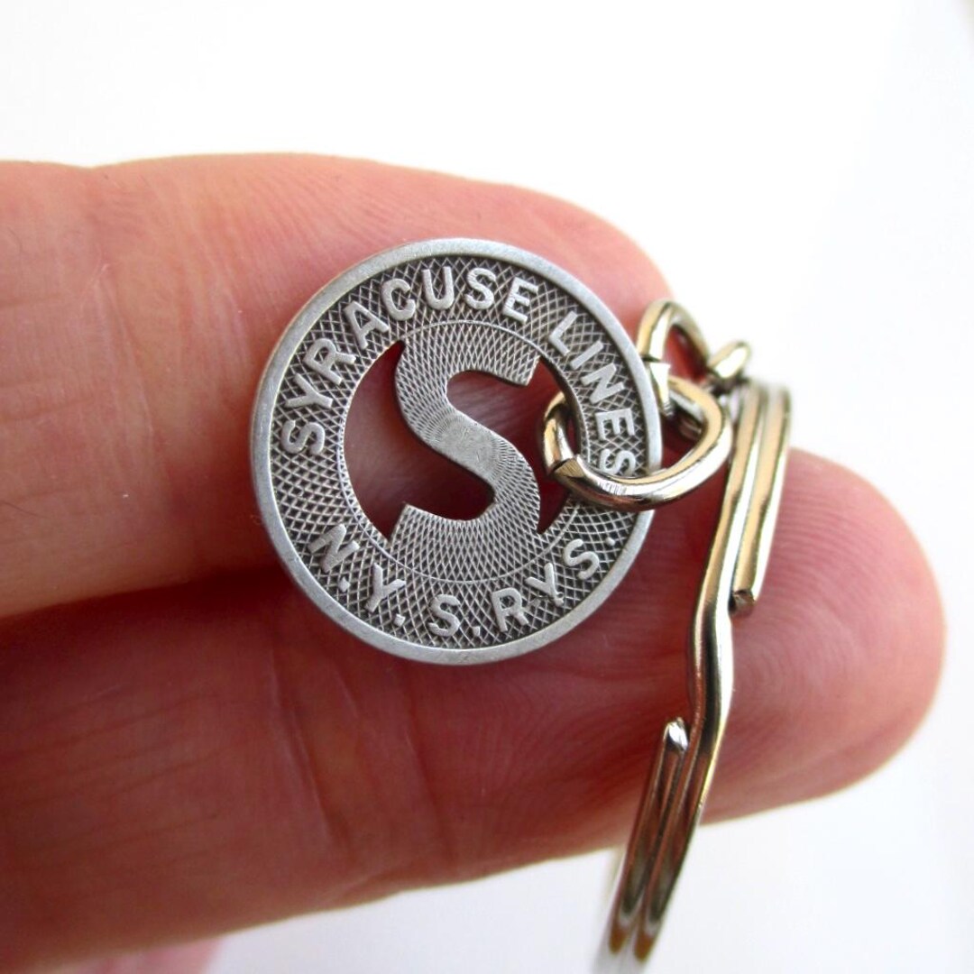 Syracuse, NY Transit Token Key Chain - Repurposed Vintage Coin Keychain ...