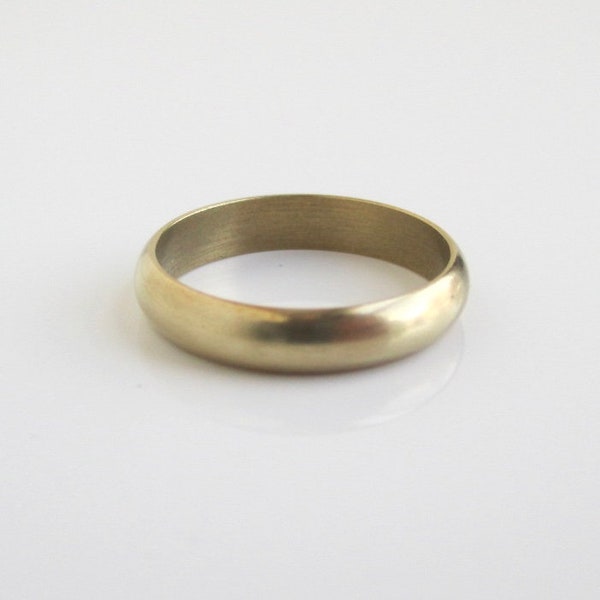 Solid Brass Band / Gold Ring - Woman's, Size 6.75 with Convex Shape & Thicker Gauge