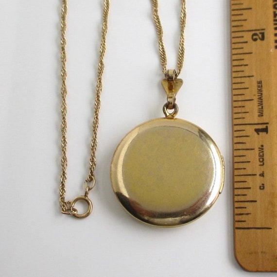 12K Gold Filled Photo Locket Necklace - Vintage, … - image 7