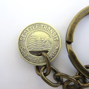 SEATTLE Transit Token Keychain - Repurposed Vintage 1940's Coin Key Chain / Fob (Choose Gold or Silver Tone)