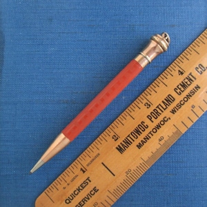 Wahl Eversharp Chased Red Hard Rubber Gold Filled Mechanical Pencil - Vintage Ring Top