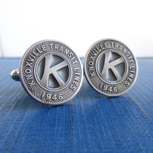 Boutons De Manchette Oakland Transit Token - Pièces Vintage 1945 - Laiton