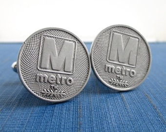 Boutons De Manchette Oakland Transit Token - Pièces Vintage 1945 - Laiton