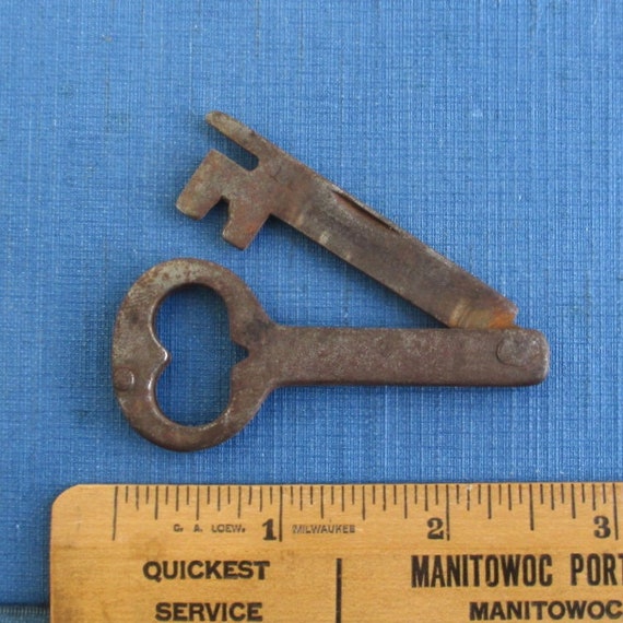 Folding Flat Skeleton Key Vintage / Antique Norwalk Lock Co. Etsy