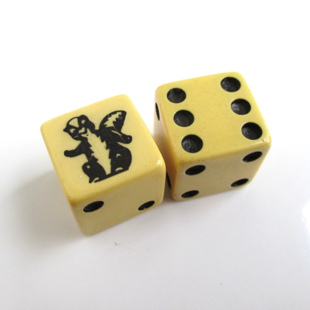 2 Bakelite Dice Vintage From 1950's 60's Skunk - Etsy