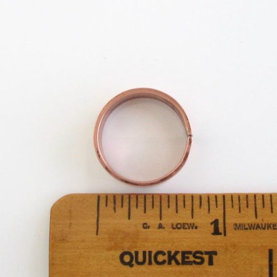 Solid Copper Southwest Band Ring w/ Arrow and Inc… - image 9