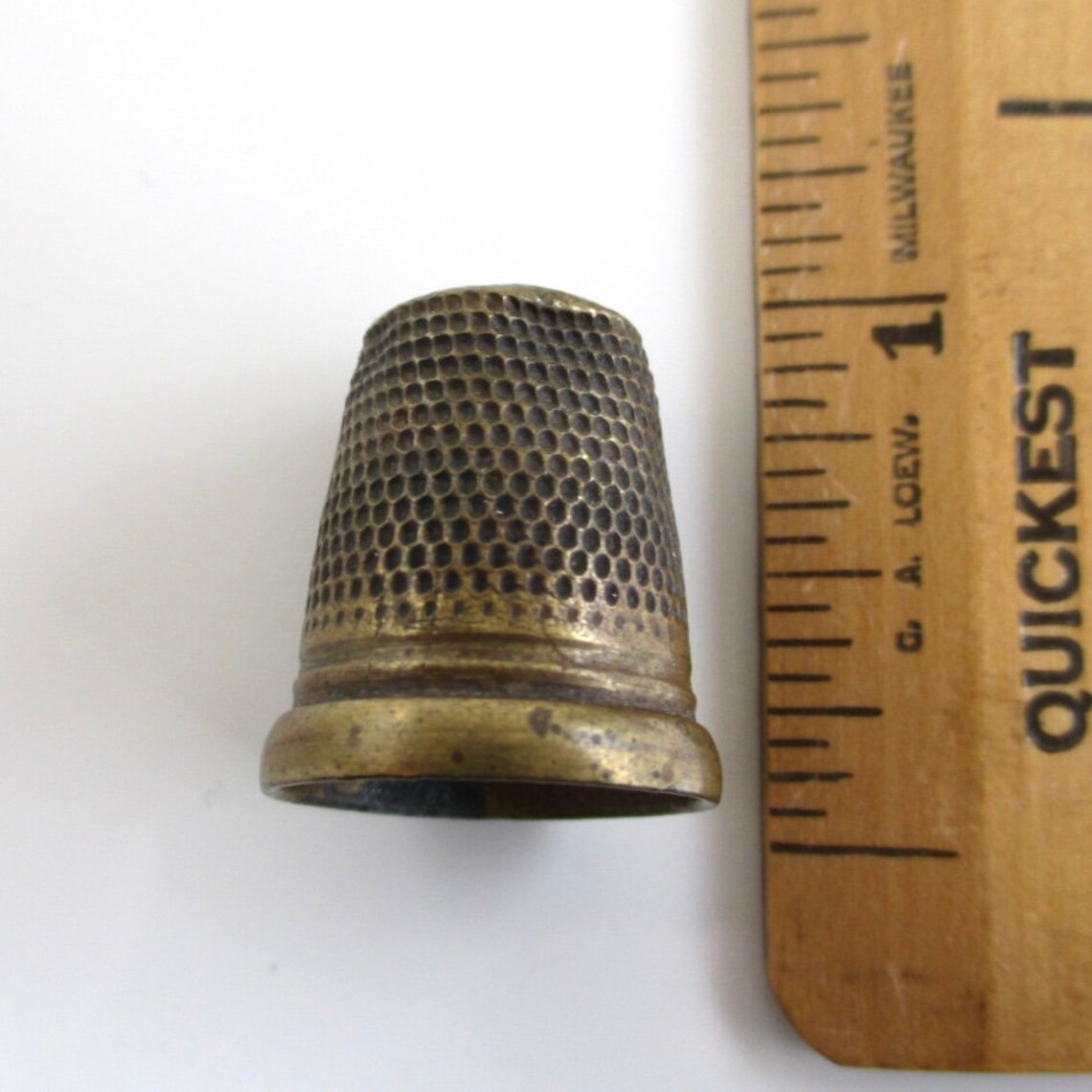 Solid Brass Thimble Vintage Darkness & Wear 17mm Inner Etsy