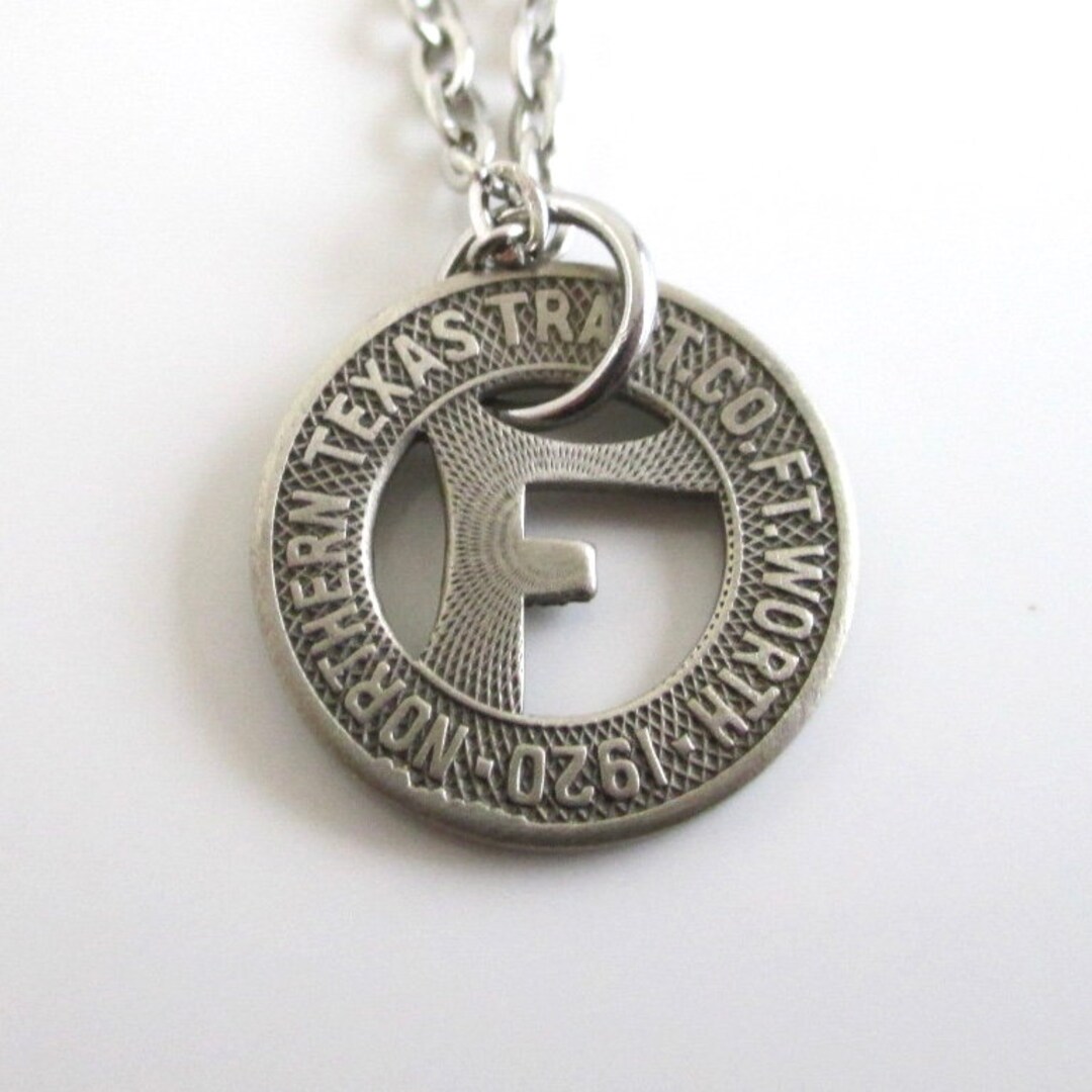 Fort Worth Transit Token Pendant Necklace Repurposed Vintage Etsy