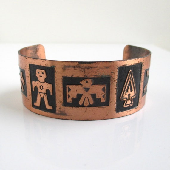 Solid Copper Cuff Bracelet - Vintage Southwest, T… - image 1