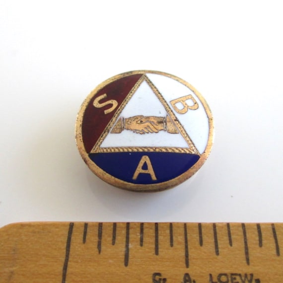 SBA Lapel Pin / Screw Back Stud Button Vintage Antique Gold Etsy
