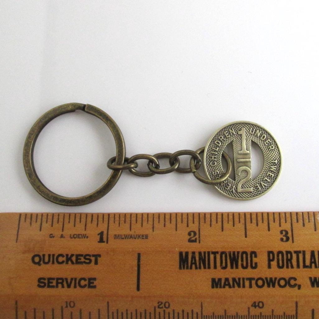 Tramway Keychain Denver City Transit Token Keychain - Repurposed Vintage / Antique ...