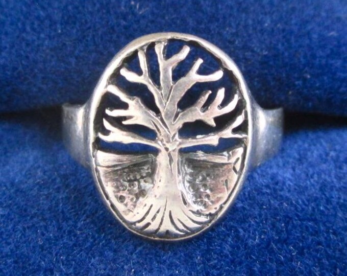 Sterling Silver Filigree Tree Design Ring - Vintage, Size 6.75 ...