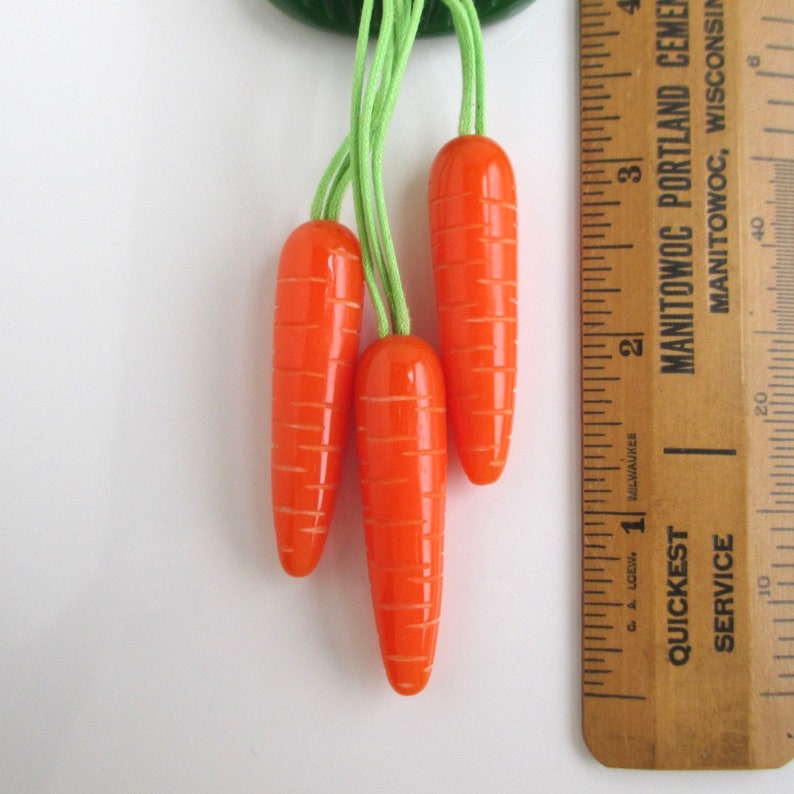 BIG Bakelite Hand Carved Carrot Pin Brooch Re-Carved Vintage Bakelite Stock