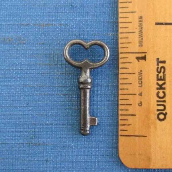 Antique Miniature Skeleton Key - Vintage, Small Charm or Pendant - 1 1/8" Long