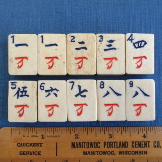 Vintage Mahjong Rare 144 Tiles Mah-jong Set Bamboo Piece W/ English  Instructions