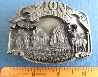 Zion National Park Belt Buckle - Vintage Siskiyou 1994, Heavy Detailed (Made in USA)