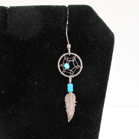 SINGLE Sterling Silver Dangling Feather / Dream C… - image 3