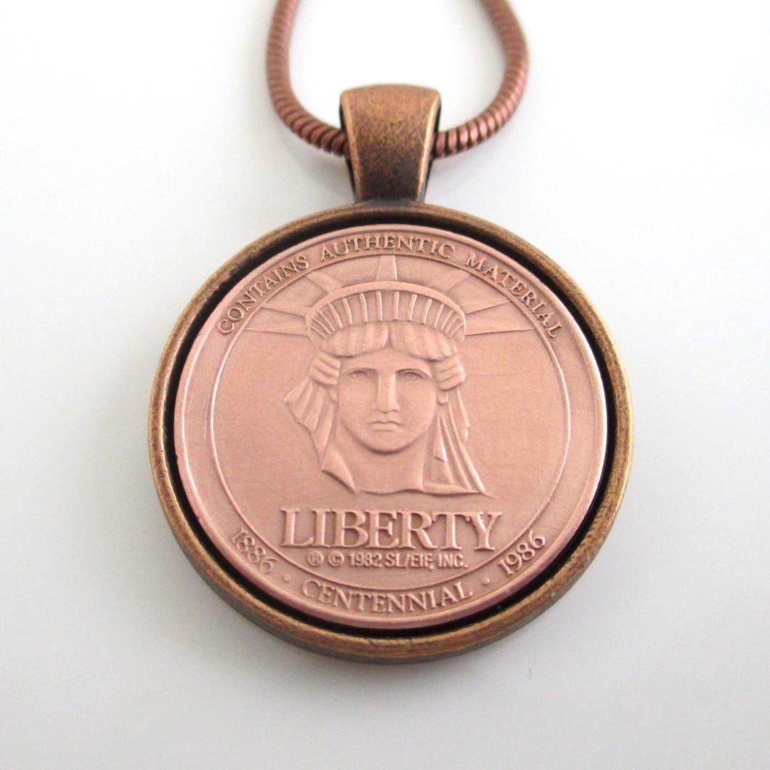 Statue of Liberty Coin Necklace - Repurposed Vintage 1986 Token W ...