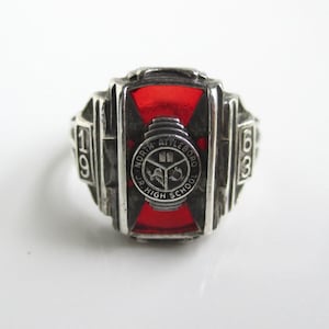 1963 Sterling Silver Jr. High School Class Ring - Vintage, Size 4.75 (Unpolished)