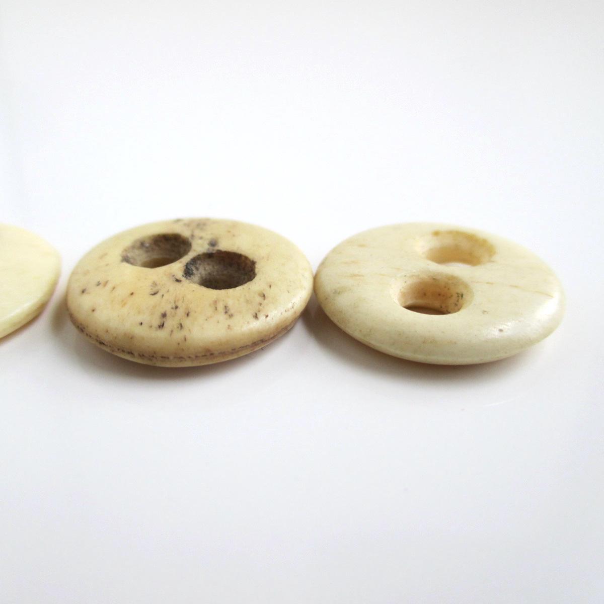 4 Big Vintage Bone Buttons - Antique Eye Shape 2 Hole Buttons - Largest ...