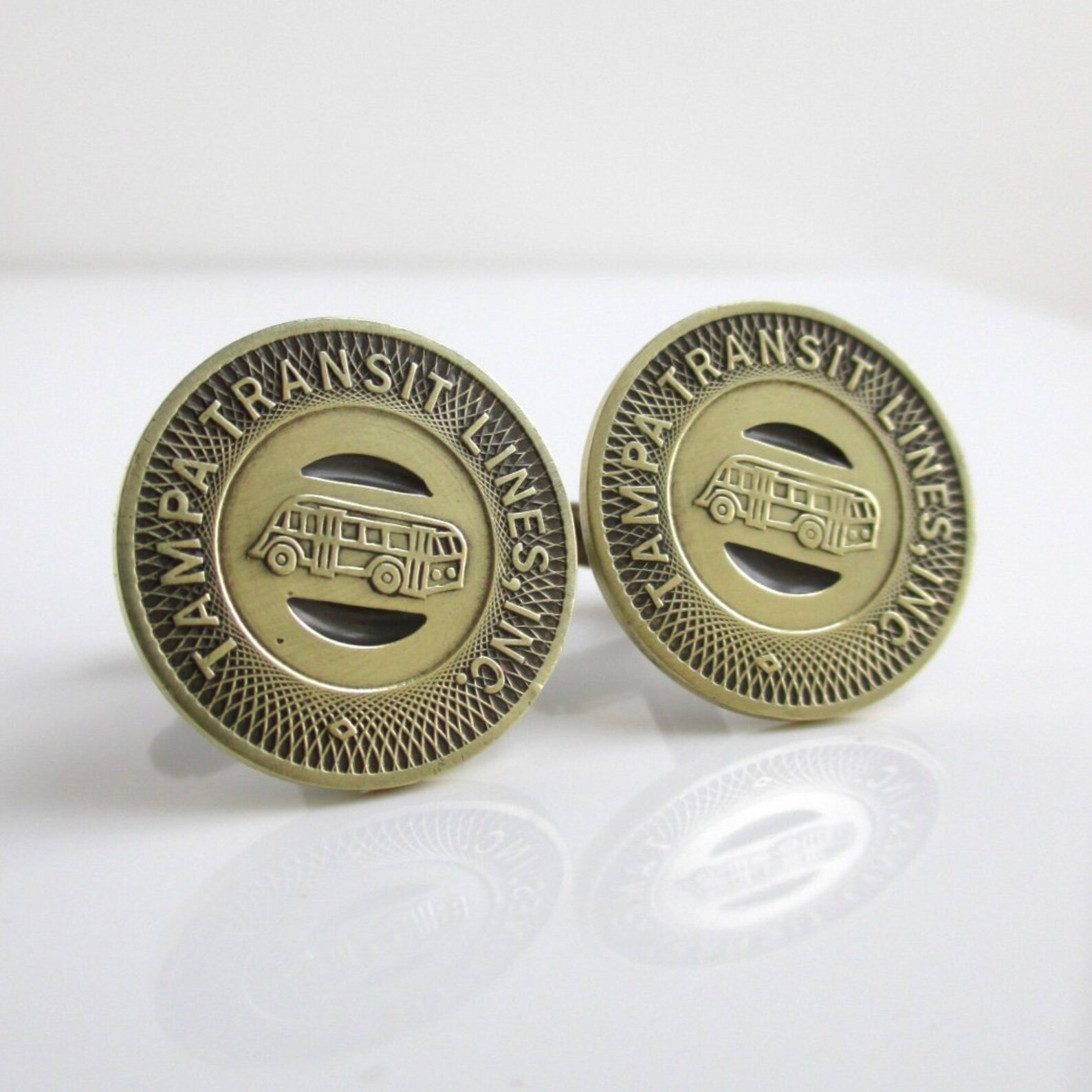Boutons De Manchette Jetons Atlantic City – Upcycled Vintage Coins Argent