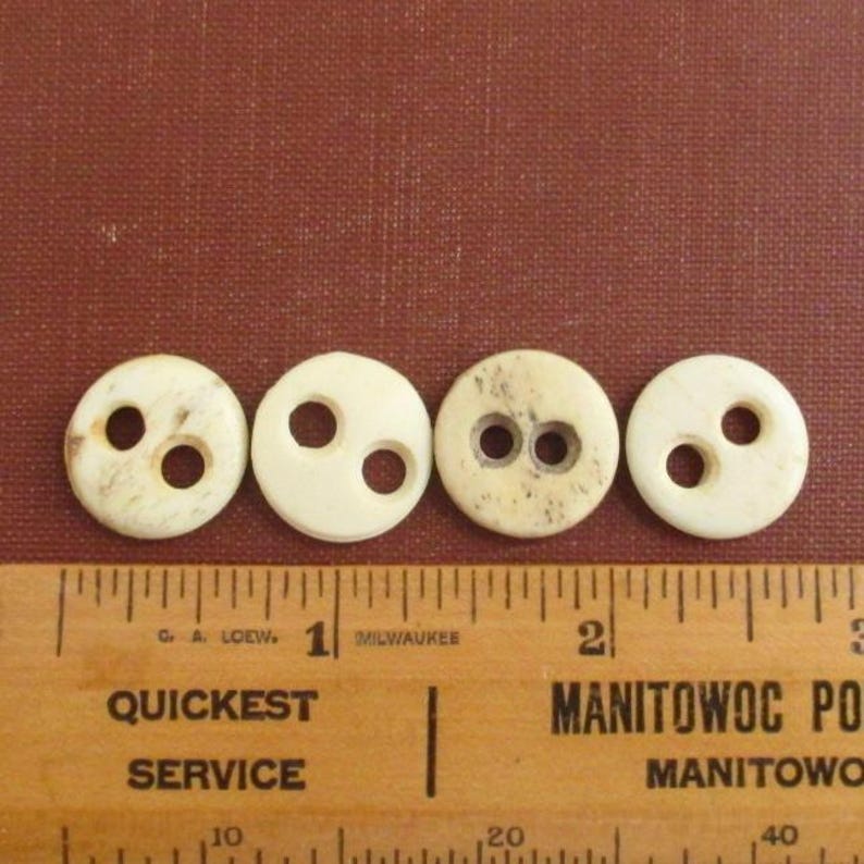 4 Big Vintage Bone Buttons - Antique Eye Shape 2 Hole Buttons - Largest ...