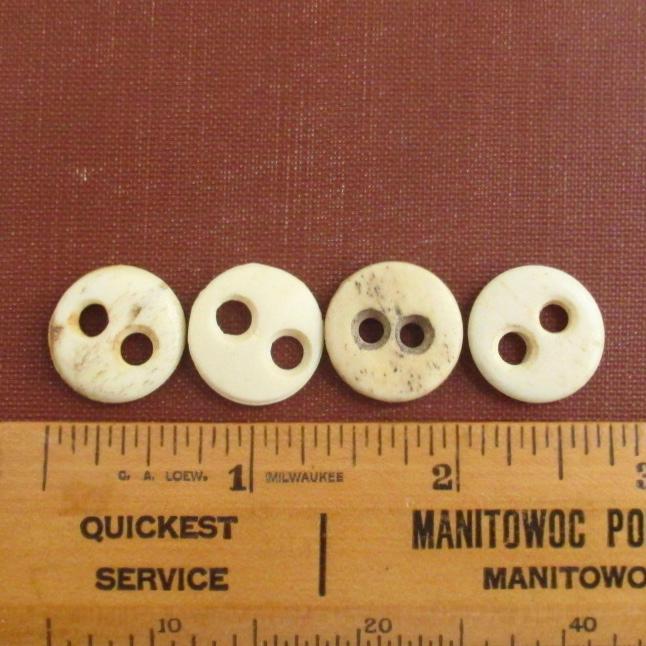 4 Big Vintage Bone Buttons - Antique Eye Shape 2 Hole Buttons - Largest ...