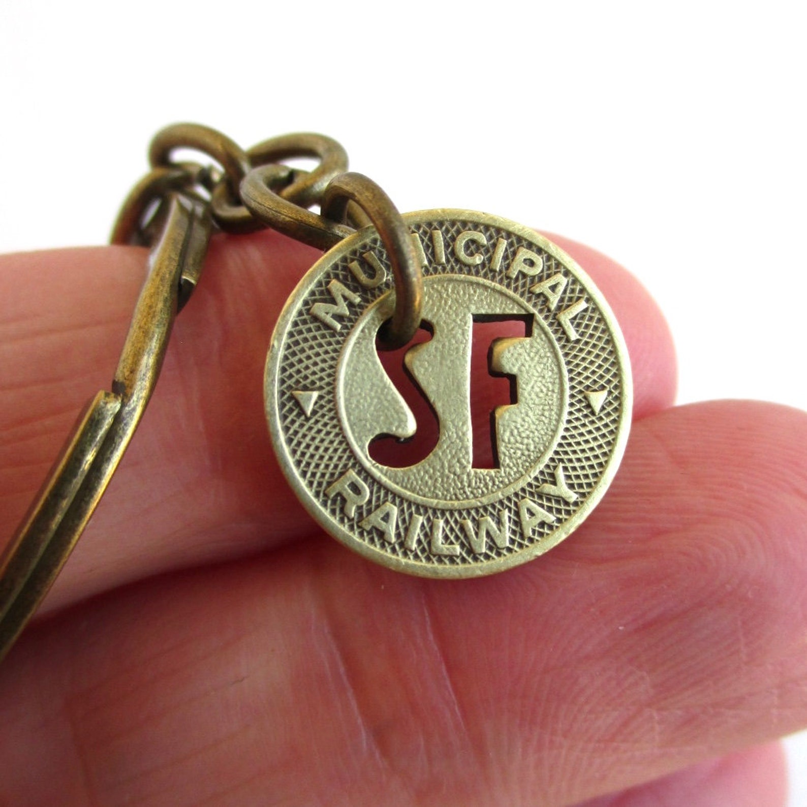 San Francisco Transit Token Keychain Repurposed Vintage SF Etsy