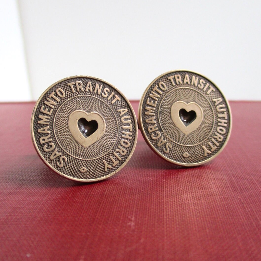 SACRAMENTO Transit Token Cuff Links Repurposed Vintage Etsy