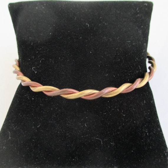 Solid Copper & Brass Bangle Bracelet - Vintage, W… - image 4