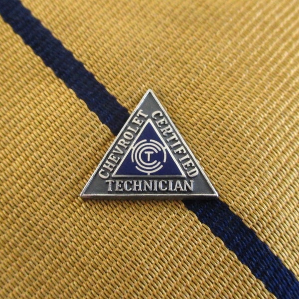 CHEVROLET Sterling Silver Tie Tack or Lapel Pin - Vintage, Certified Technician Pin