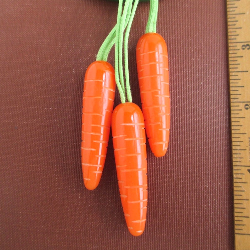 BIG Bakelite Hand Carved Carrot Pin Brooch Re-Carved Vintage Bakelite Stock