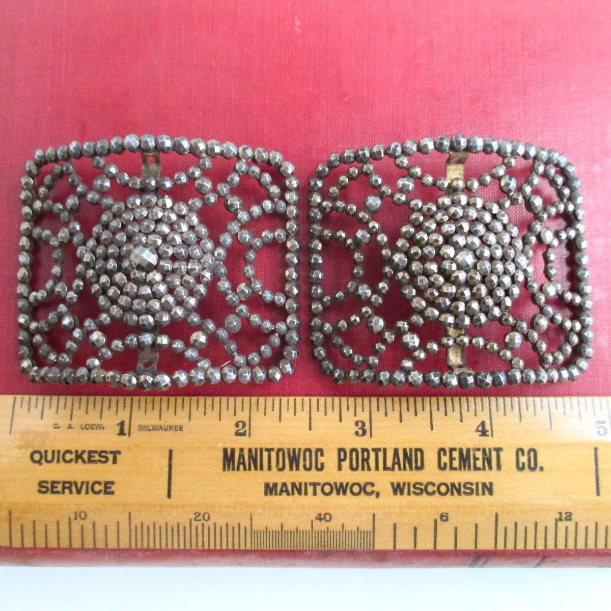 Antique LW Paris belt die cut steel Antique 1920 LW Paris Antique Art Nouveau Collection Belt  main image 3