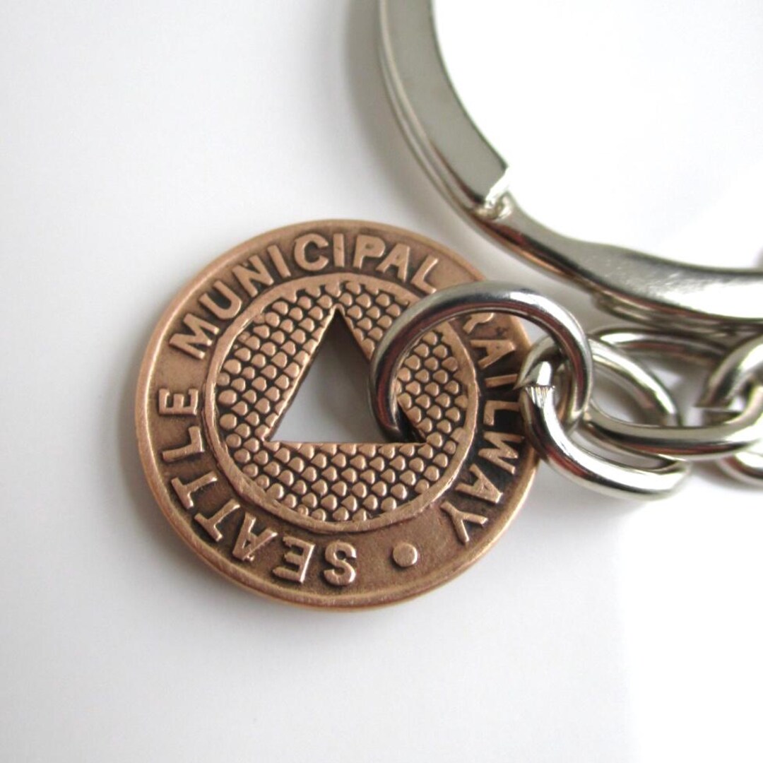SEATTLE Transit Token Key Chain - Repurposed Vintage / Antique Copper ...