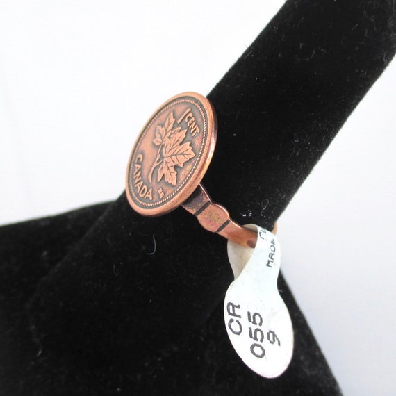 Canada Solid Copper Maple Leaf Ring - Vintage Unu… - image 2