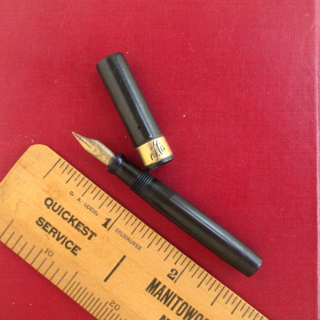 Paul E. Wirt Black Hard Rubber Fountain Pen W/ 14K Nib Tiny Etsy