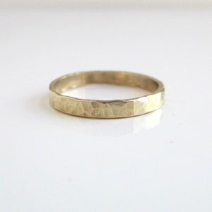 Hand Hammered Solid Brass Band / Gold Ring - Woman's Thin Band, Size 5.75