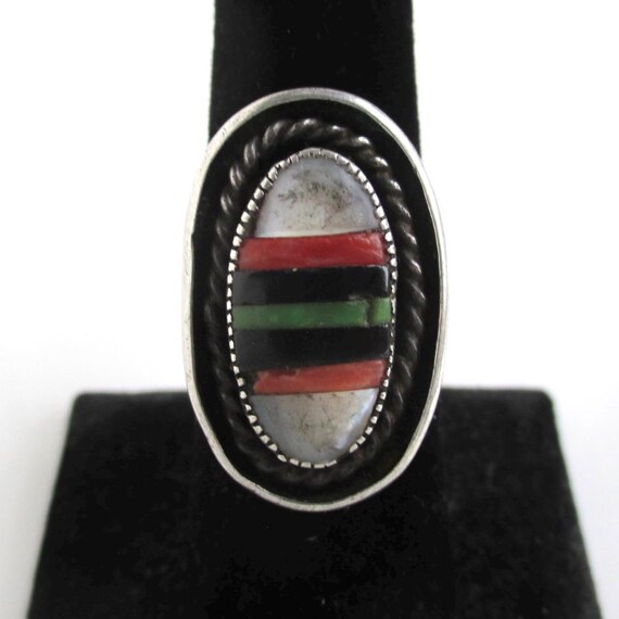 Sterling Silver & Multi-Stone Ring - Vintage Nati… - image 3