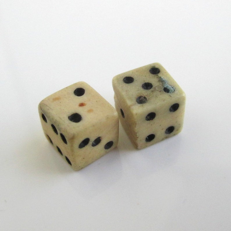 Hand Carved Bone Dice Set Vintage / Antique Very Small 78mm Etsy