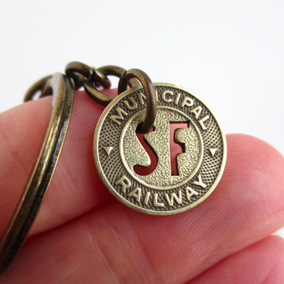 San Francisco Transit Token Keychain Repurposed Vintage SF Municipal ...